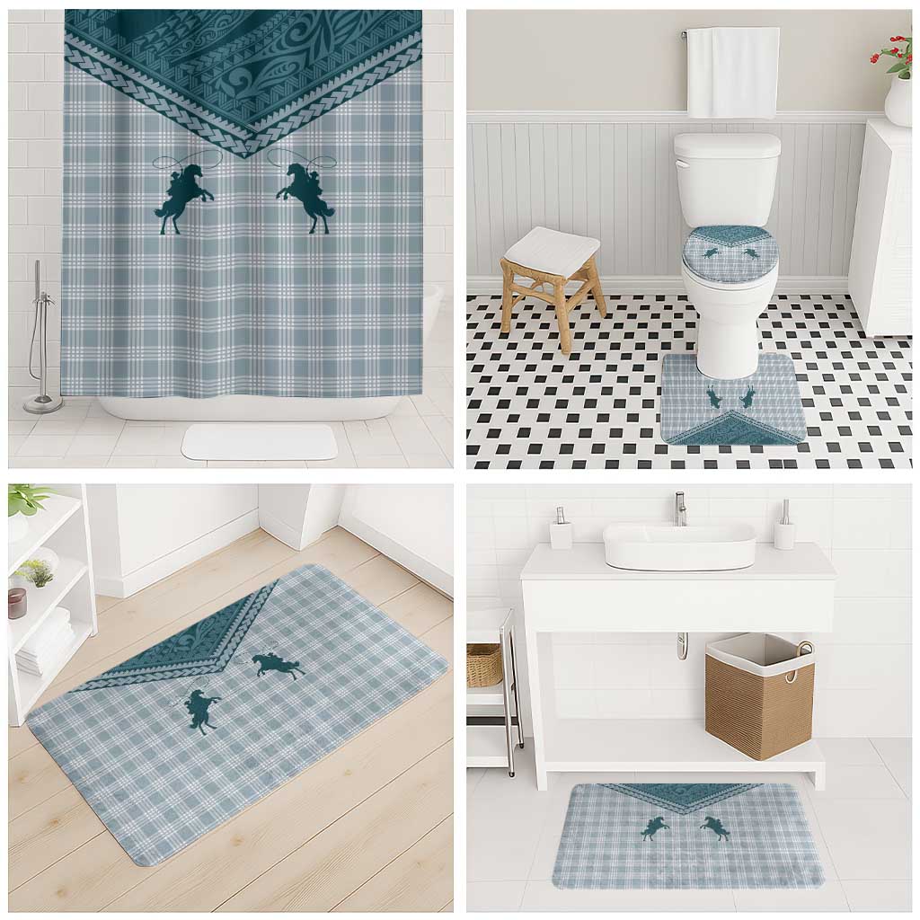 Aloha Hawaii Cowboys Paniolo Bathroom Set Teal Palaka - Polynesian Pride