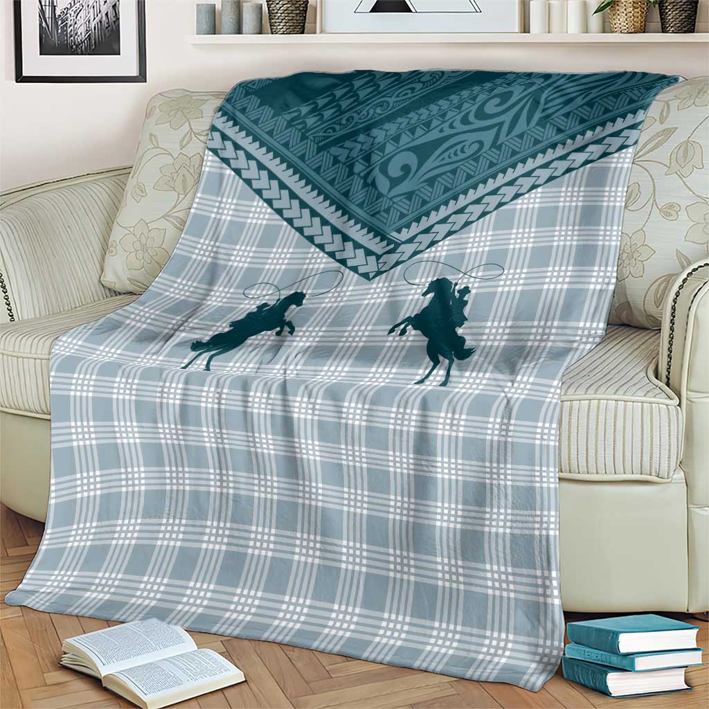 Aloha Hawaii Cowboys Paniolo Blanket Teal Palaka - Polynesian Pride