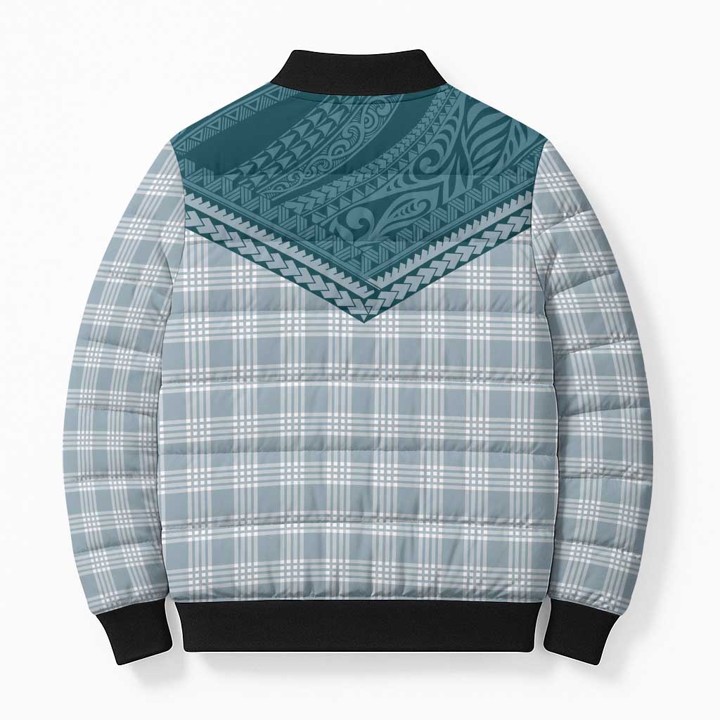 Aloha Hawaii Cowboys Paniolo Bomber Puffer Jacket Teal Palaka - Polynesian Pride