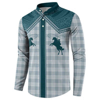 Aloha Hawaii Cowboys Paniolo Button Sweatshirt Teal Palaka - Polynesian Pride