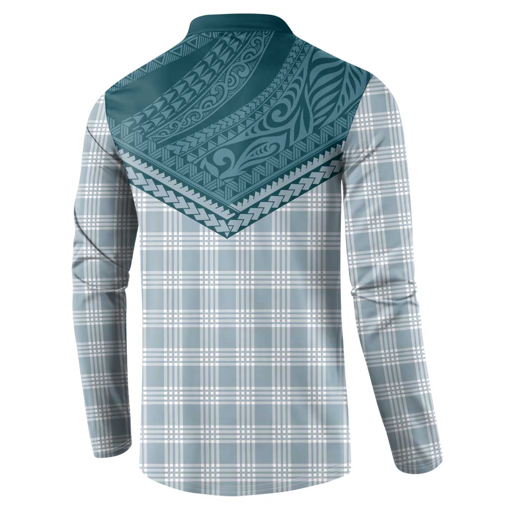 Aloha Hawaii Cowboys Paniolo Button Sweatshirt Teal Palaka - Polynesian Pride