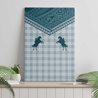 Aloha Hawaii Cowboys Paniolo Canvas Wall Art Teal Palaka - Polynesian Pride
