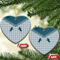 Aloha Hawaii Cowboys Paniolo Ceramic Ornament Teal Palaka - Polynesian Pride