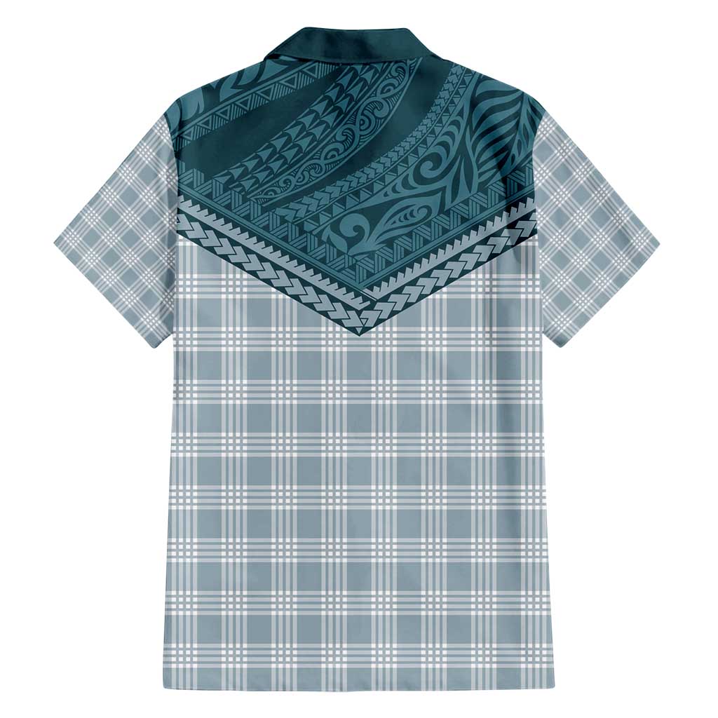 Aloha Hawaii Cowboys Paniolo Family Matching Off Shoulder Maxi Dress and Hawaiian Shirt Teal Palaka - Polynesian Pride