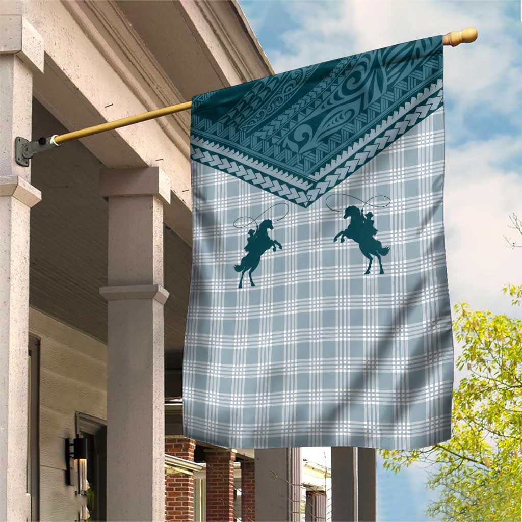 Aloha Hawaii Cowboys Paniolo Garden Flag Teal Palaka - Polynesian Pride