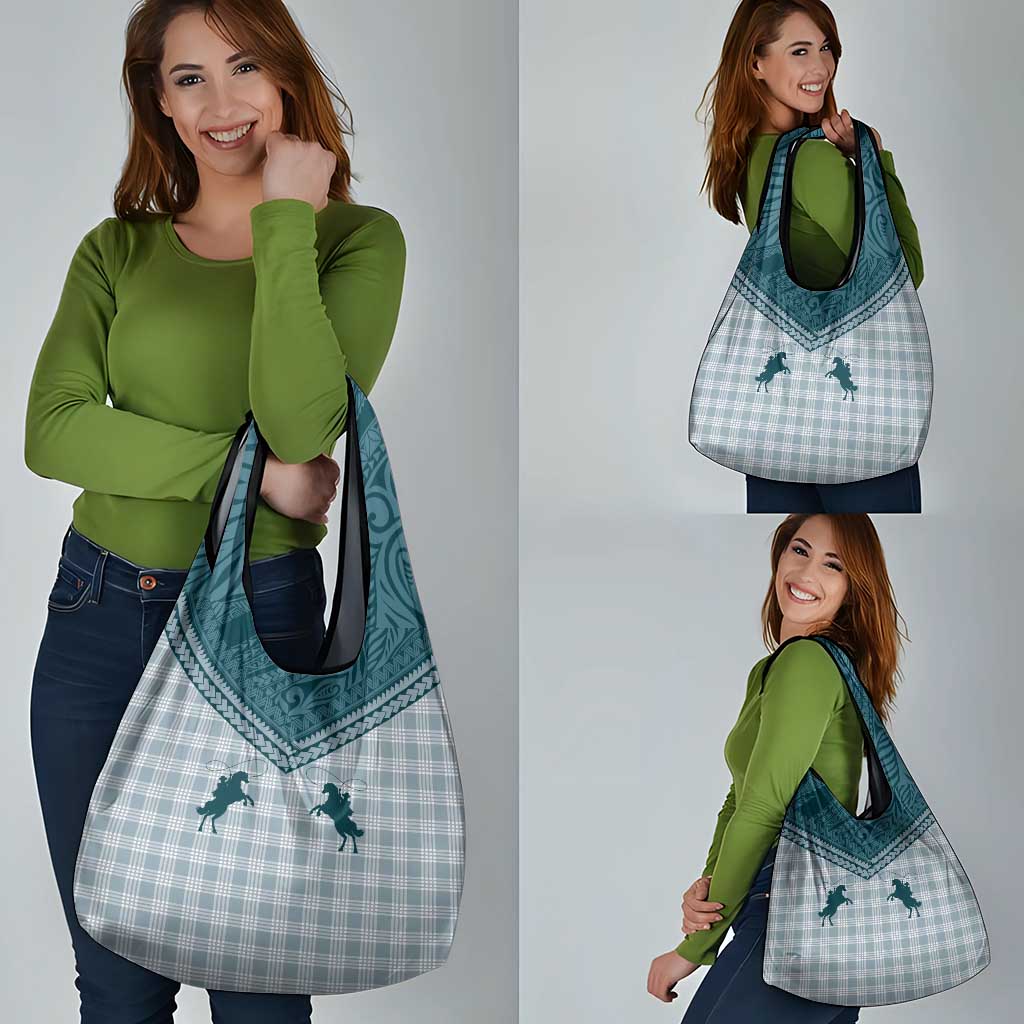 Aloha Hawaii Cowboys Paniolo Grocery Bag Teal Palaka - Polynesian Pride