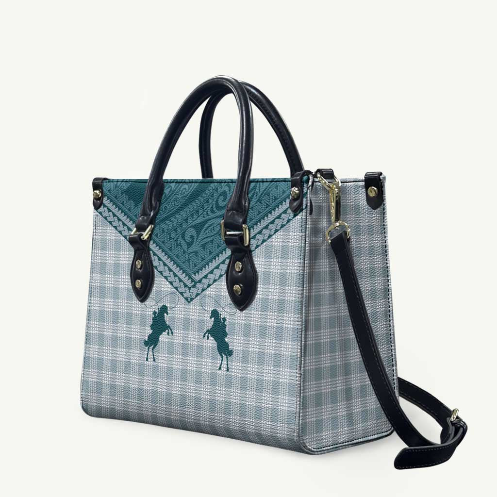 Aloha Hawaii Cowboys Paniolo Leather Bag Teal Palaka - Polynesian Pride