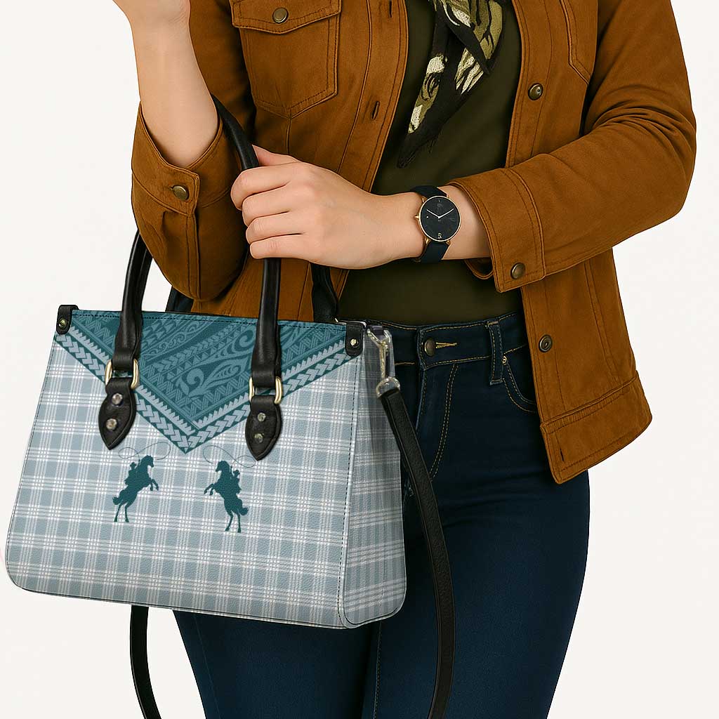 Aloha Hawaii Cowboys Paniolo Leather Bag Teal Palaka - Polynesian Pride