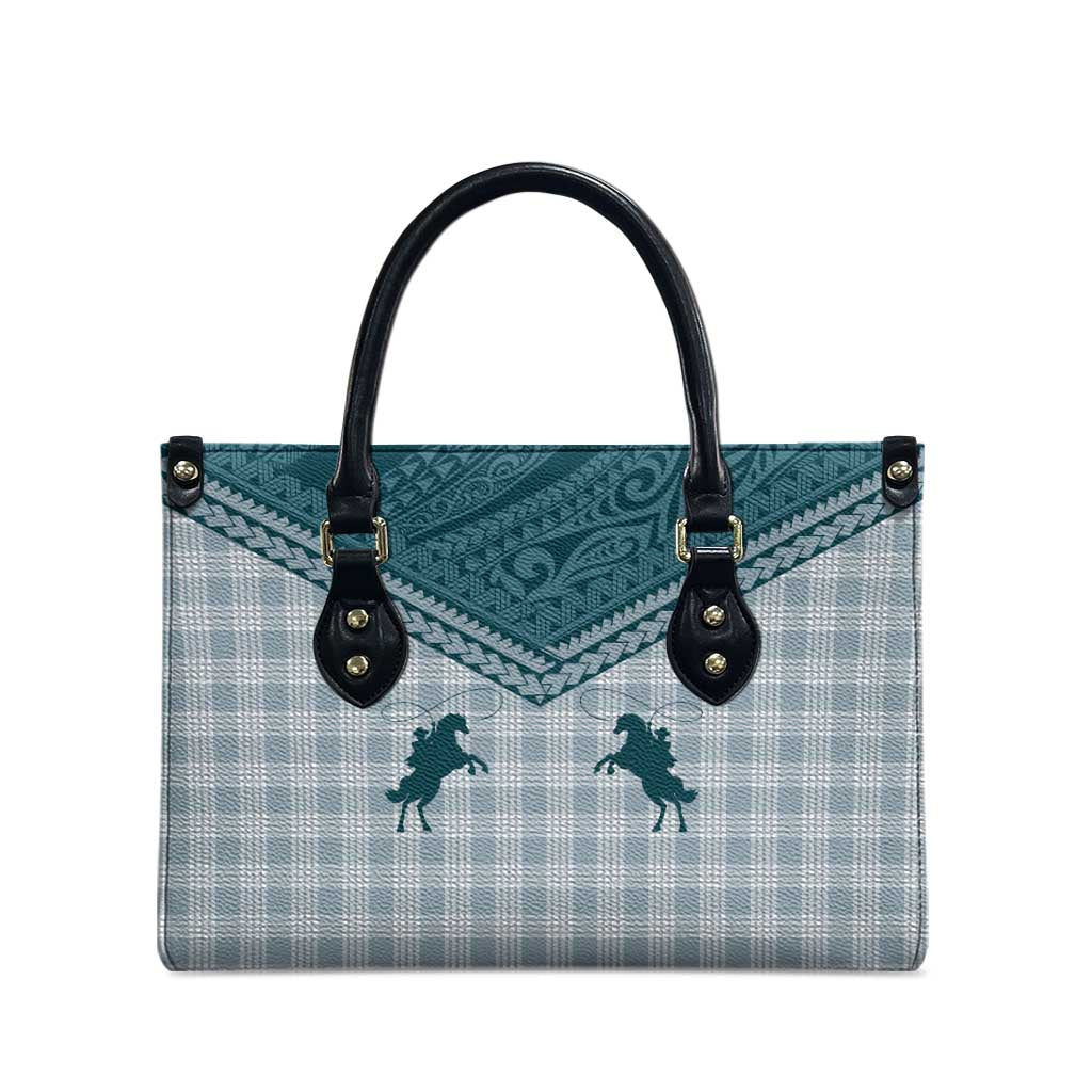Aloha Hawaii Cowboys Paniolo Leather Bag Teal Palaka - Polynesian Pride