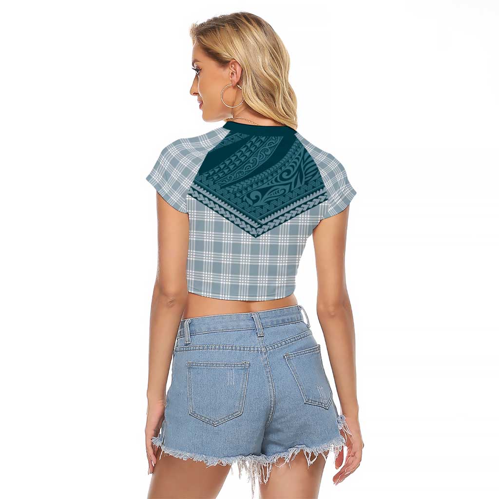 Aloha Hawaii Cowboys Paniolo Raglan Cropped T Shirt Teal Palaka - Polynesian Pride