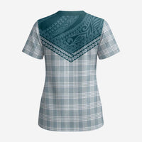 Aloha Hawaii Cowboys Paniolo Scrub Top Teal Palaka - Polynesian Pride