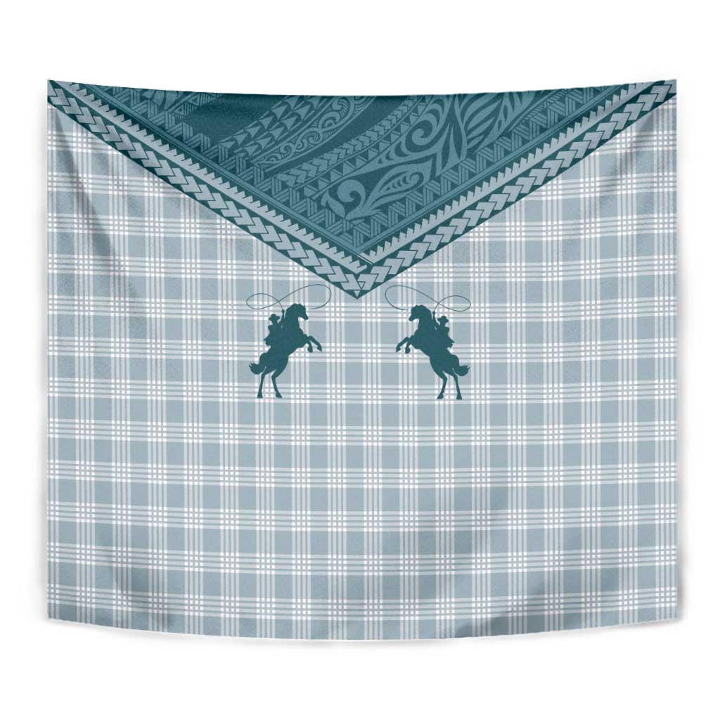 Aloha Hawaii Cowboys Paniolo Tapestry Teal Palaka - Polynesian Pride