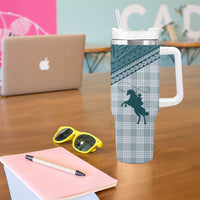 Aloha Hawaii Cowboys Paniolo Tumbler With Handle Teal Palaka - Polynesian Pride