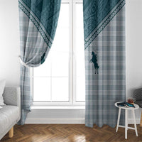 Aloha Hawaii Cowboys Paniolo Window Curtain Teal Palaka - Polynesian Pride