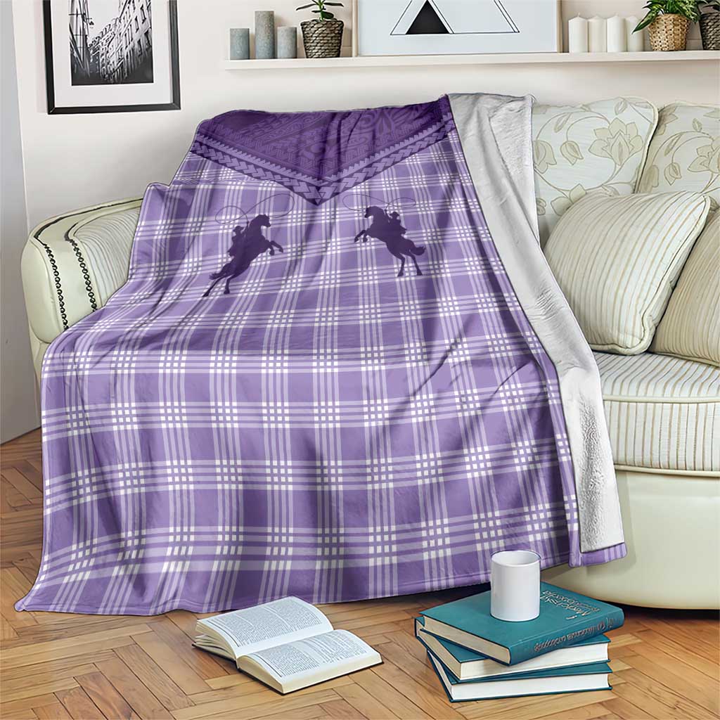 Aloha Hawaii Cowboys Paniolo Blanket Violet Palaka - Polynesian Pride