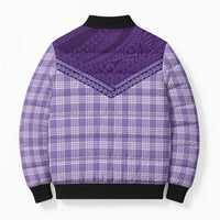 Aloha Hawaii Cowboys Paniolo Bomber Puffer Jacket Violet Palaka - Polynesian Pride