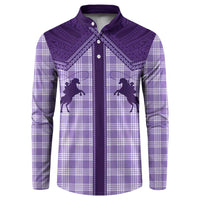 Aloha Hawaii Cowboys Paniolo Button Sweatshirt Violet Palaka - Polynesian Pride