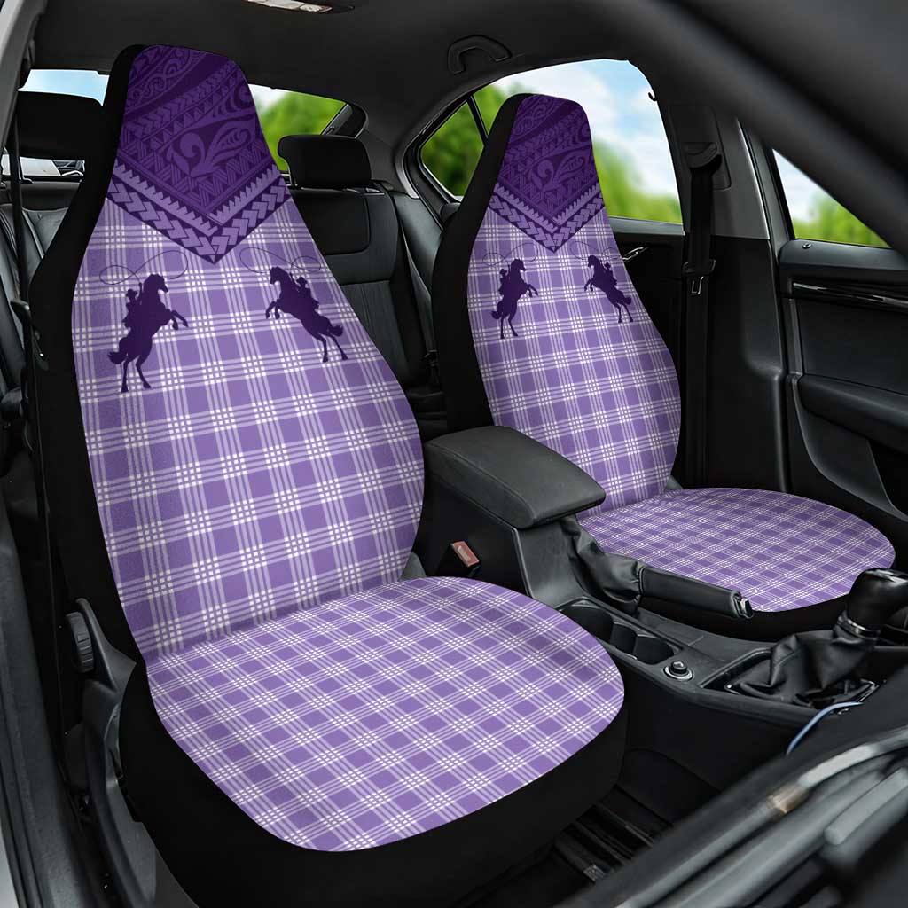 Aloha Hawaii Cowboys Paniolo Car Seat Cover Violet Palaka - Polynesian Pride