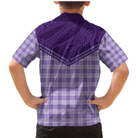 Aloha Hawaii Cowboys Paniolo Family Matching Mermaid Dress and Hawaiian Shirt Violet Palaka - Polynesian Pride