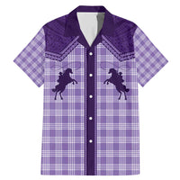 Aloha Hawaii Cowboys Paniolo Family Matching Mermaid Dress and Hawaiian Shirt Violet Palaka - Polynesian Pride