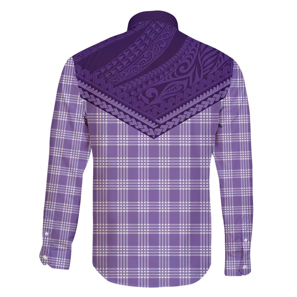 Aloha Hawaii Cowboys Paniolo Family Matching Short Sleeve Bodycon Dress and Hawaiian Shirt Violet Palaka - Polynesian Pride