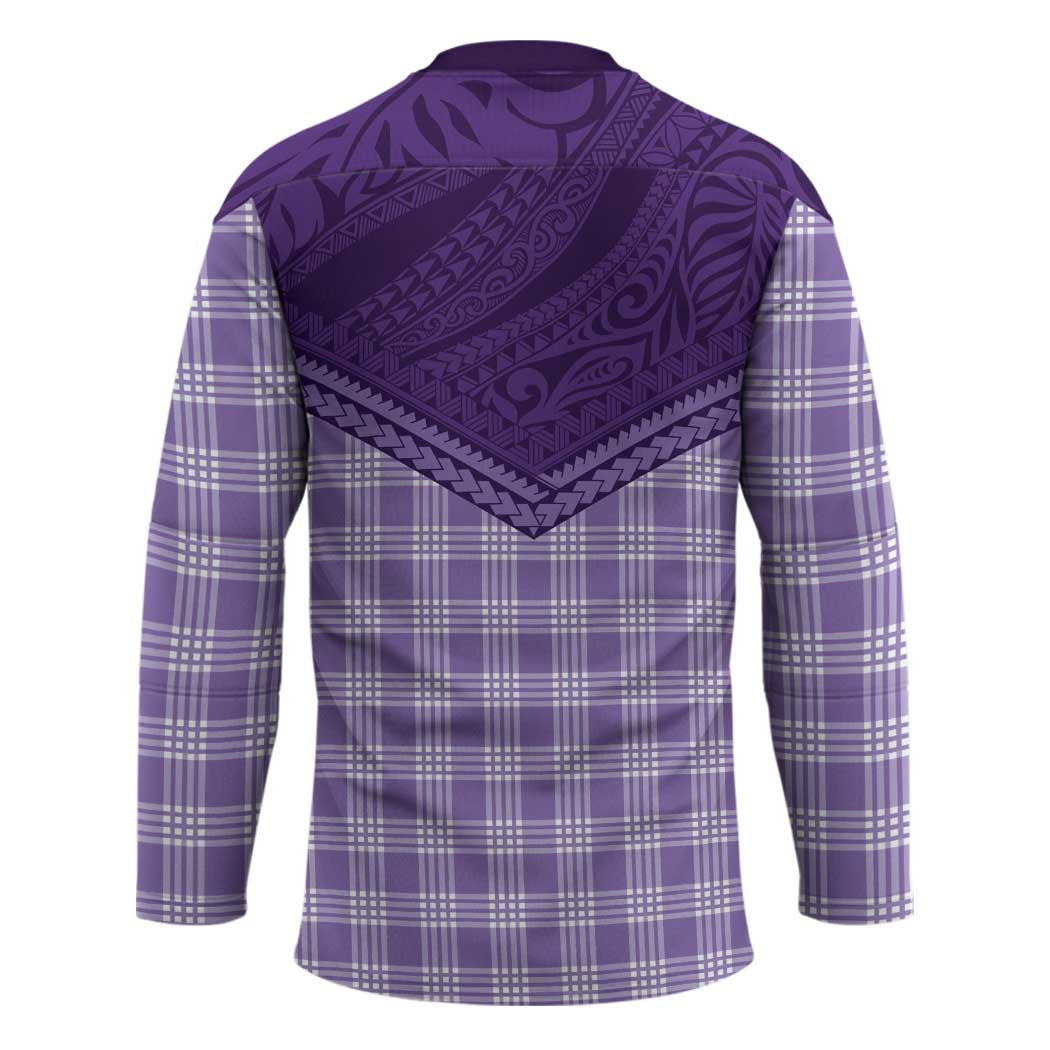 Aloha Hawaii Cowboys Paniolo Hockey Jersey Violet Palaka - Polynesian Pride