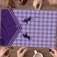 Aloha Hawaii Cowboys Paniolo Puzzle Violet Palaka - Polynesian Pride
