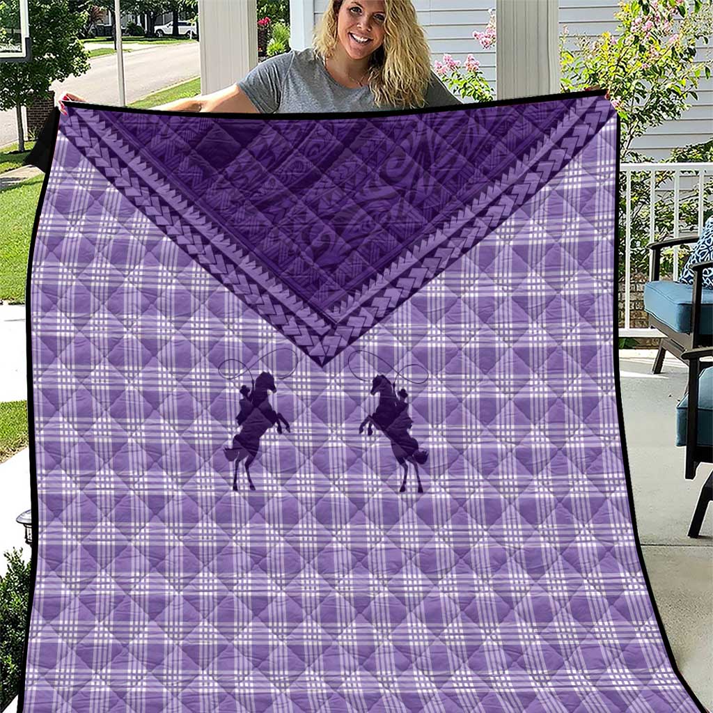 Aloha Hawaii Cowboys Paniolo Quilt Violet Palaka - Polynesian Pride