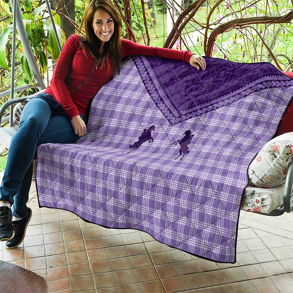 Aloha Hawaii Cowboys Paniolo Quilt Violet Palaka - Polynesian Pride