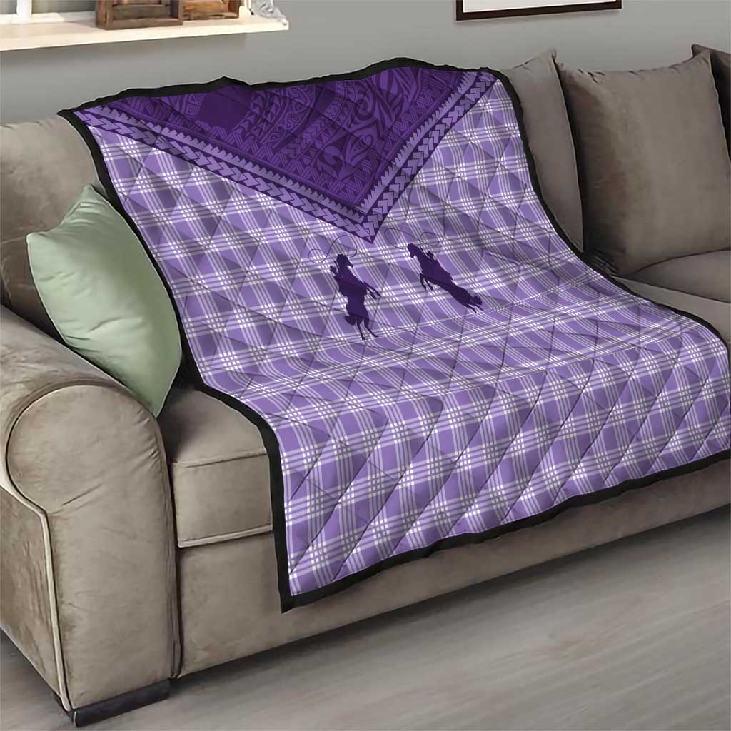 Aloha Hawaii Cowboys Paniolo Quilt Violet Palaka - Polynesian Pride
