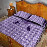 Aloha Hawaii Cowboys Paniolo Quilt Bed Set Violet Palaka - Polynesian Pride