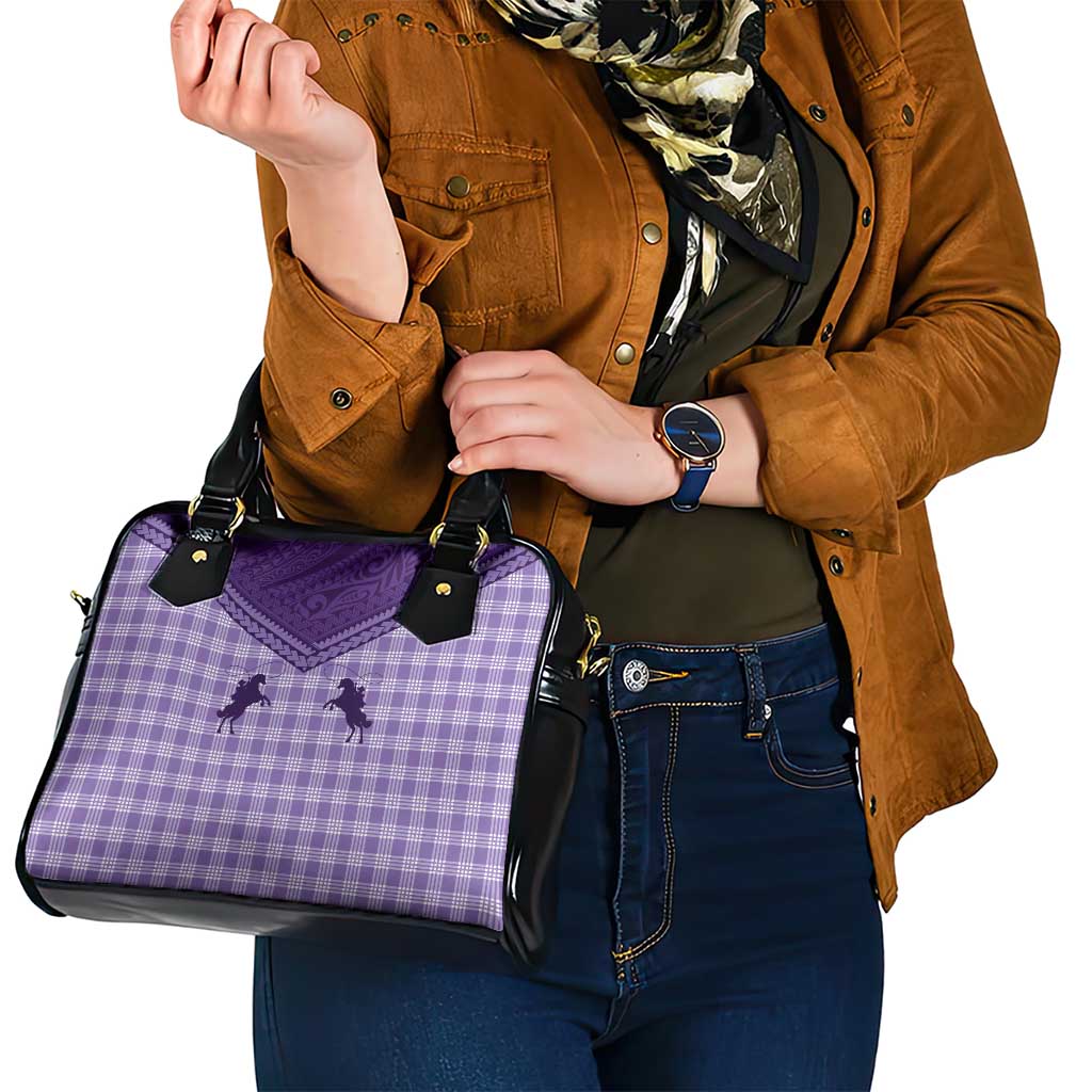 Aloha Hawaii Cowboys Paniolo Shoulder Handbag Violet Palaka - Polynesian Pride