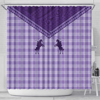 Aloha Hawaii Cowboys Paniolo Shower Curtain Violet Palaka - Polynesian Pride
