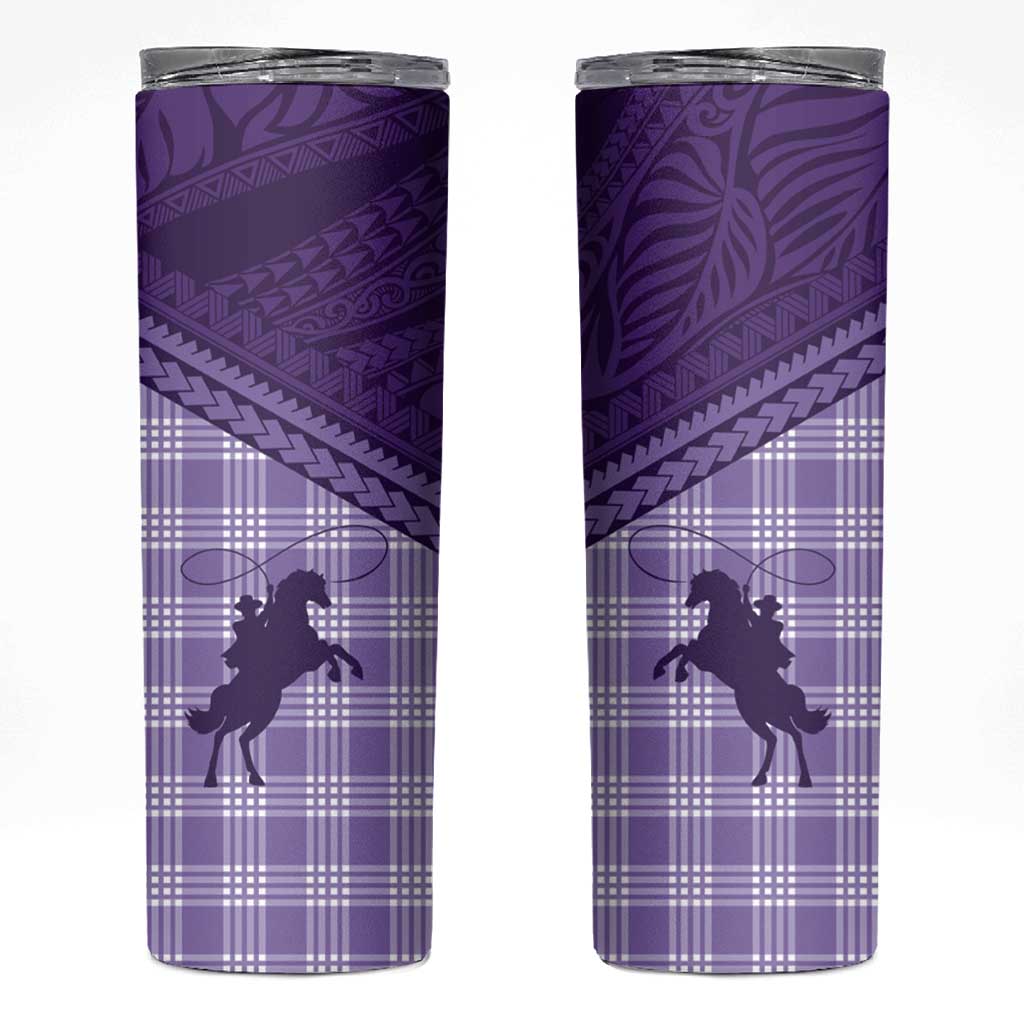 Aloha Hawaii Cowboys Paniolo Skinny Tumbler Violet Palaka - Polynesian Pride