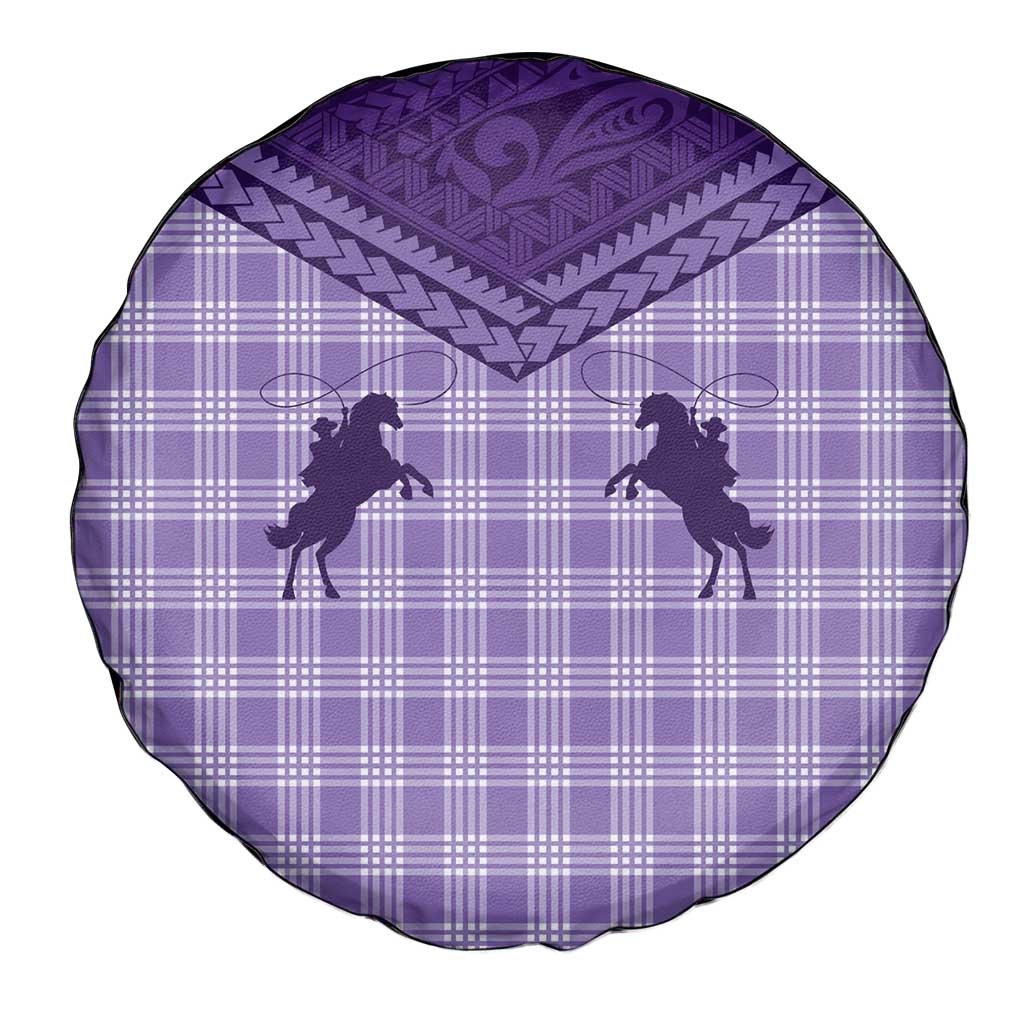 Aloha Hawaii Cowboys Paniolo Spare Tire Cover Violet Palaka - Polynesian Pride