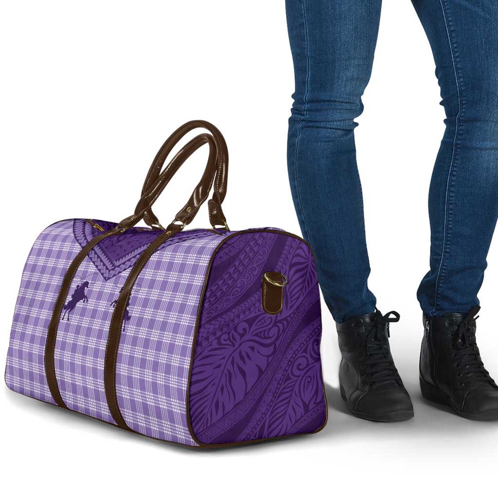 Aloha Hawaii Cowboys Paniolo Travel Bag Violet Palaka - Polynesian Pride