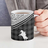 Aloha Hawaii Cowboys Paniolo Ceramic Mug Black Palaka - Polynesian Pride