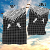 Aloha Hawaii Cowboys Paniolo Garden Flag Black Palaka - Polynesian Pride