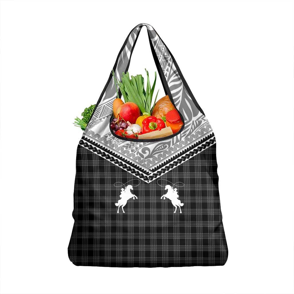 Aloha Hawaii Cowboys Paniolo Grocery Bag Black Palaka - Polynesian Pride