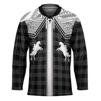 Aloha Hawaii Cowboys Paniolo Hockey Jersey Black Palaka - Polynesian Pride