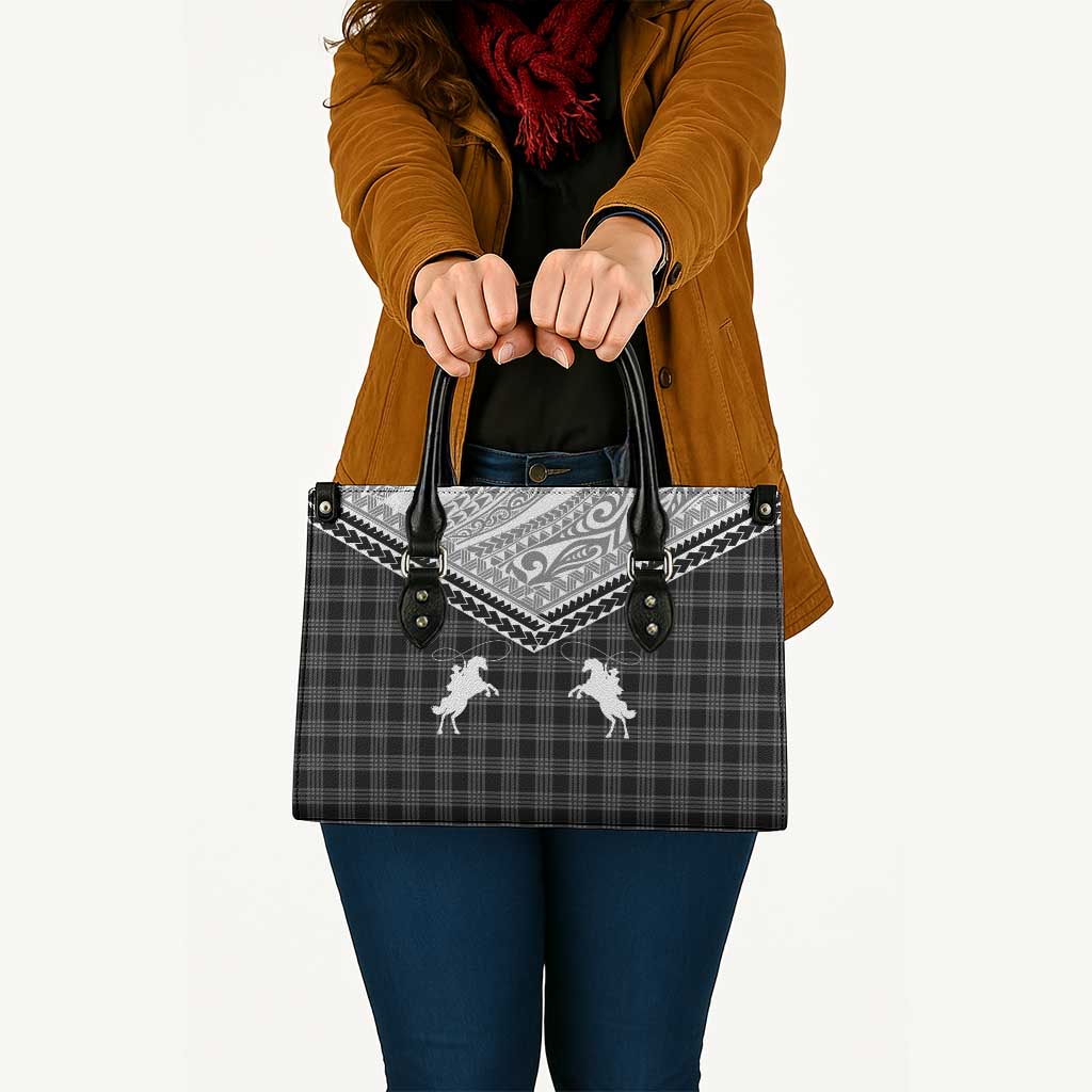 Aloha Hawaii Cowboys Paniolo Leather Bag Black Palaka - Polynesian Pride