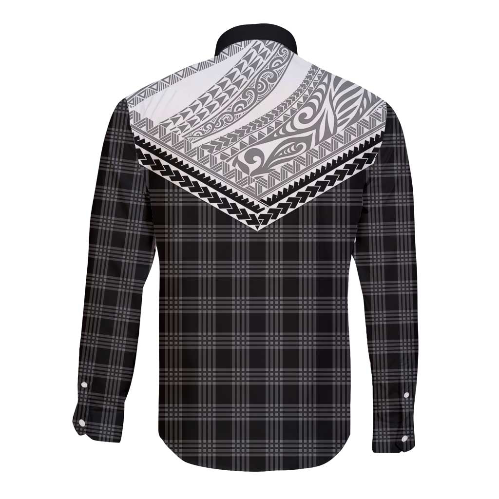 Aloha Hawaii Cowboys Paniolo Long Sleeve Button Shirt Black Palaka - Polynesian Pride