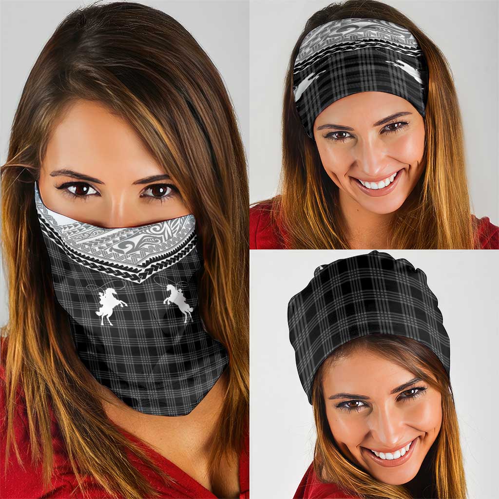 Aloha Hawaii Cowboys Paniolo Neck Gaiter Black Palaka - Polynesian Pride