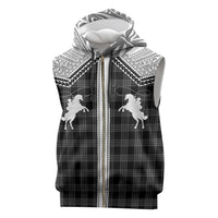 Aloha Hawaii Cowboys Paniolo Sleeveless Zip Hoodie Black Palaka - Polynesian Pride