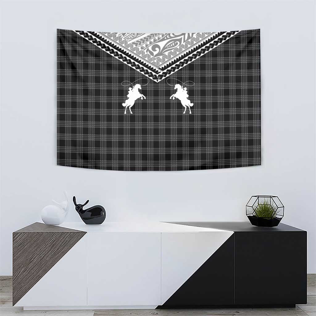 Aloha Hawaii Cowboys Paniolo Tapestry Black Palaka LT7 - Polynesian Pride
