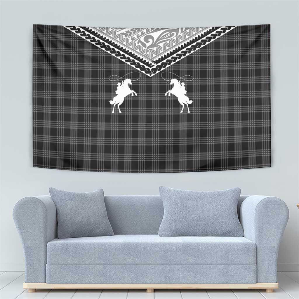 Aloha Hawaii Cowboys Paniolo Tapestry Black Palaka LT7 - Polynesian Pride