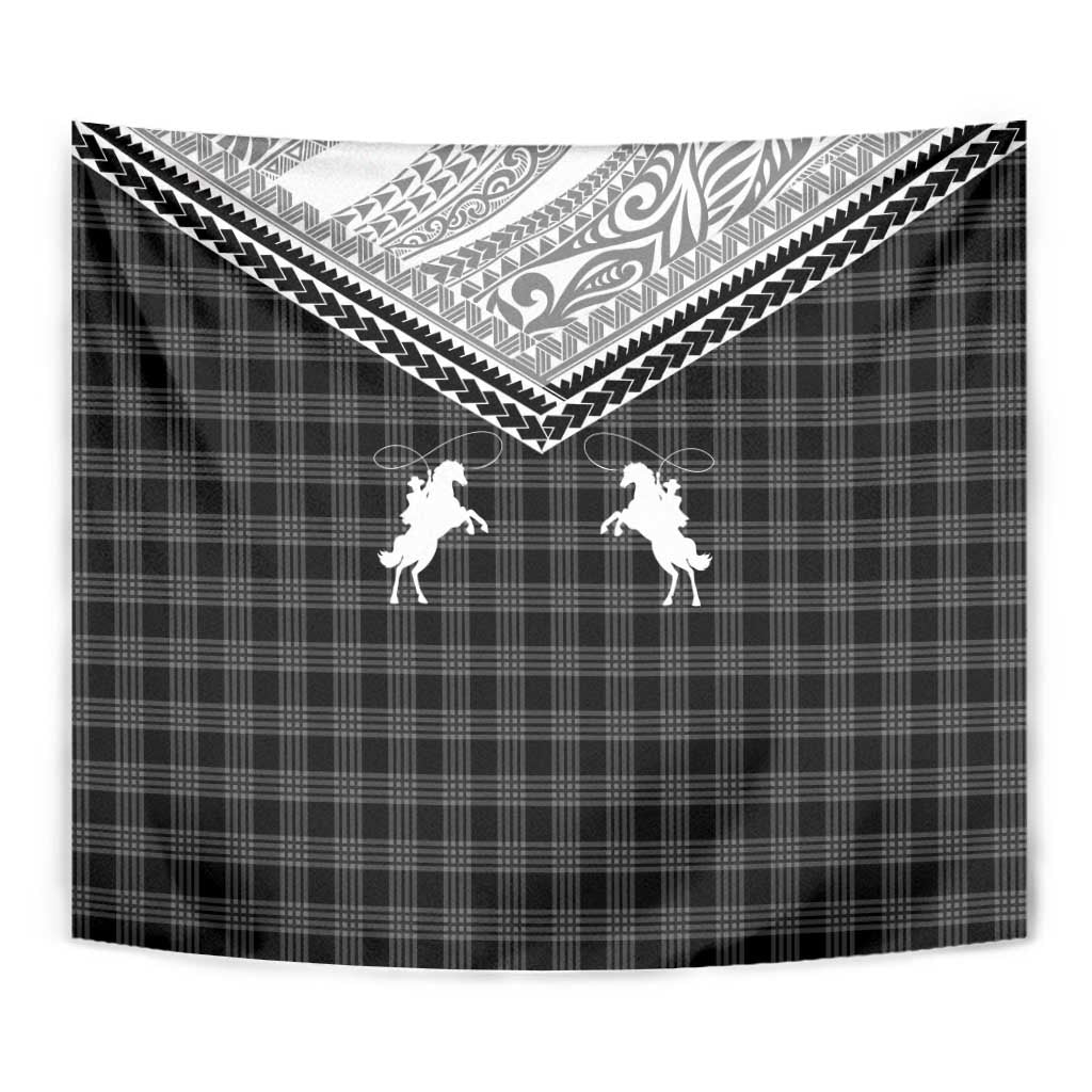 Aloha Hawaii Cowboys Paniolo Tapestry Black Palaka LT7 - Polynesian Pride