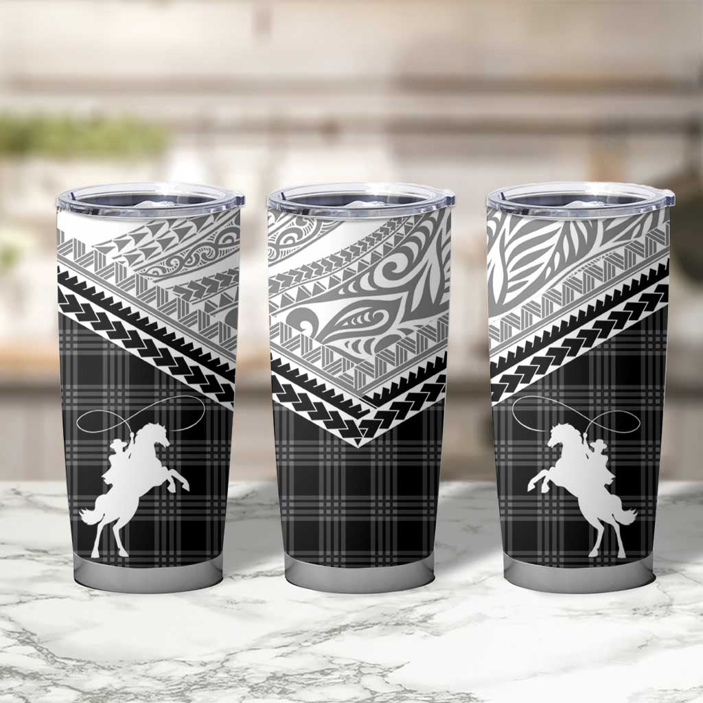Aloha Hawaii Cowboys Paniolo Tumbler Cup Black Palaka - Polynesian Pride