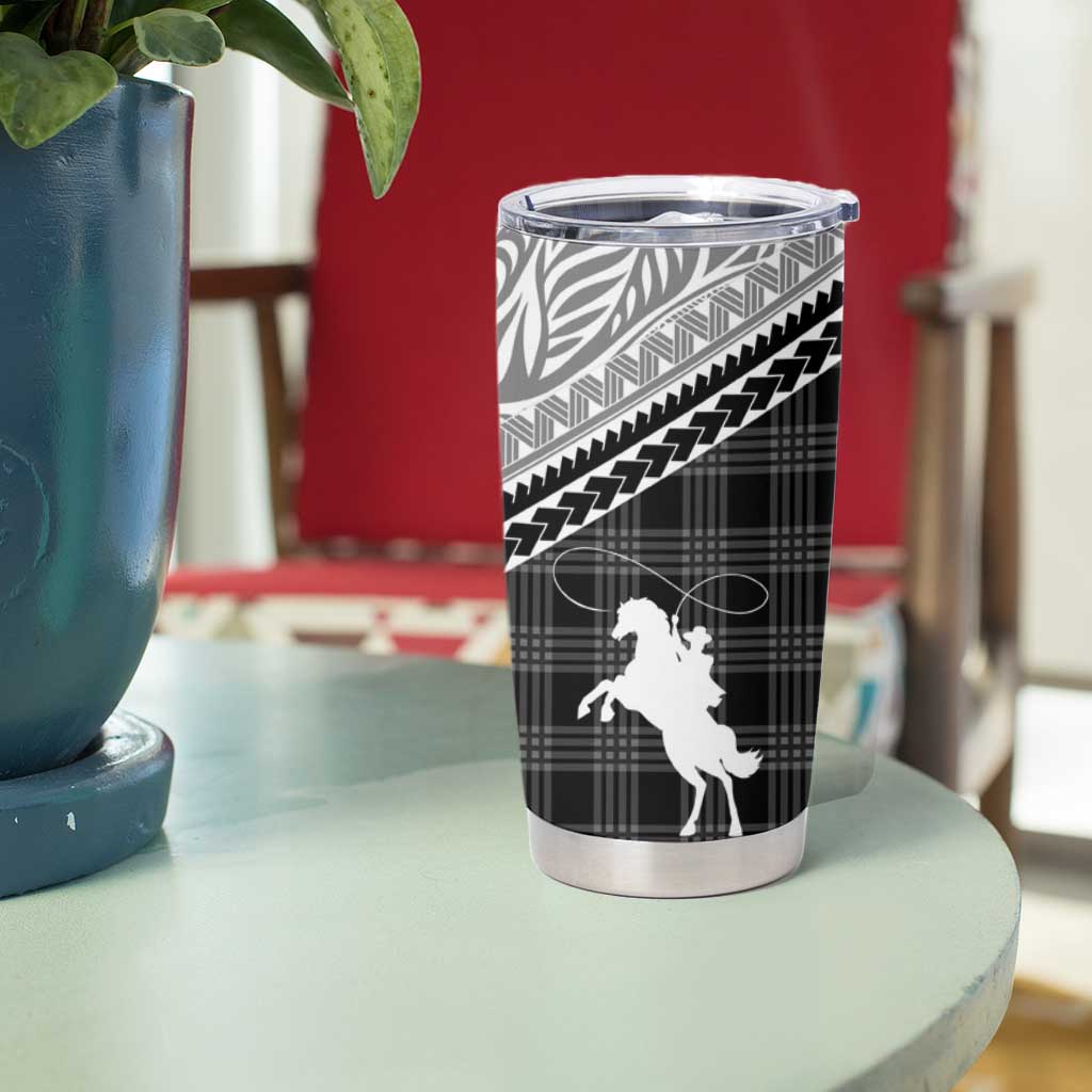 Aloha Hawaii Cowboys Paniolo Tumbler Cup Black Palaka - Polynesian Pride