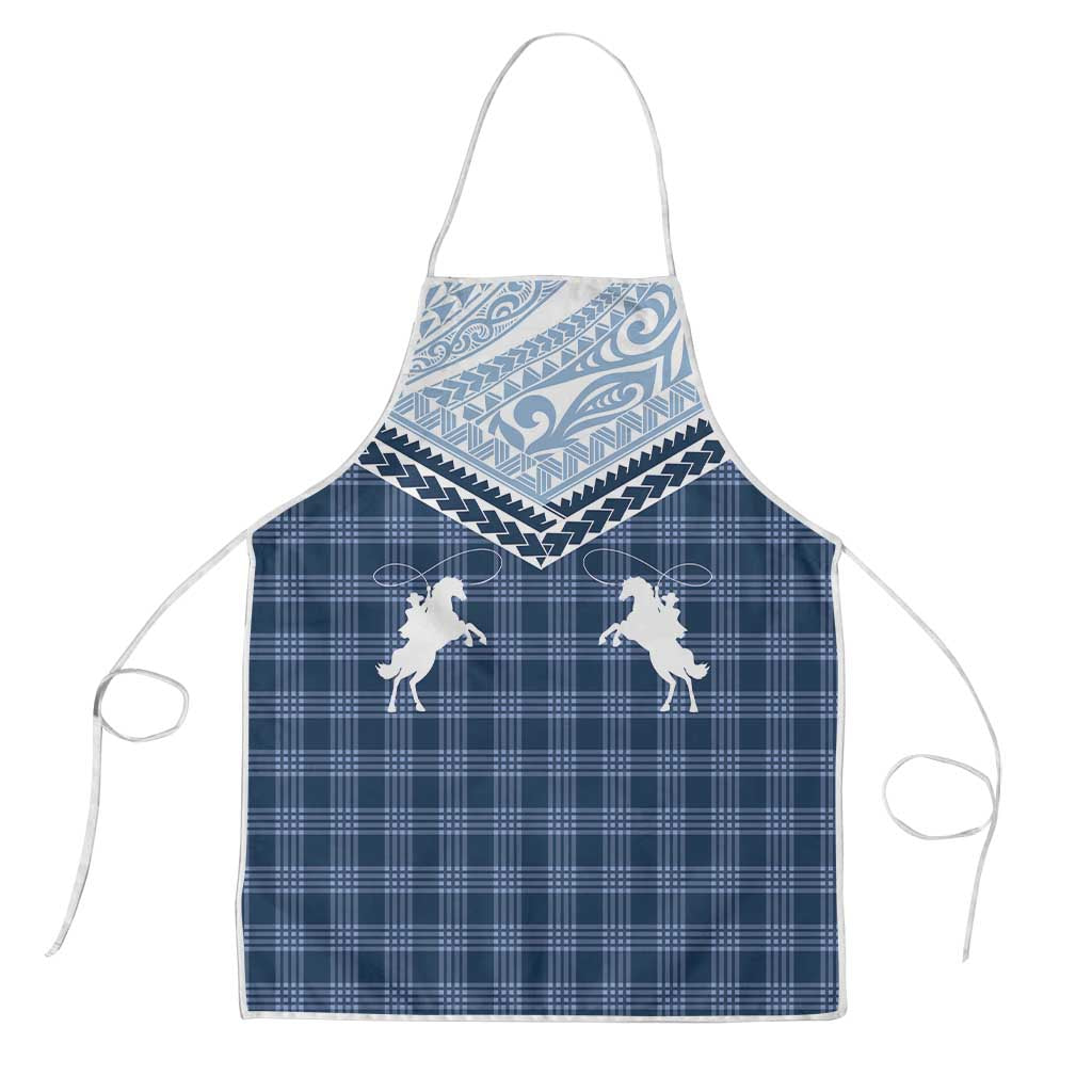 Aloha Hawaii Cowboys Paniolo Apron Navy Blue Palaka - Polynesian Pride